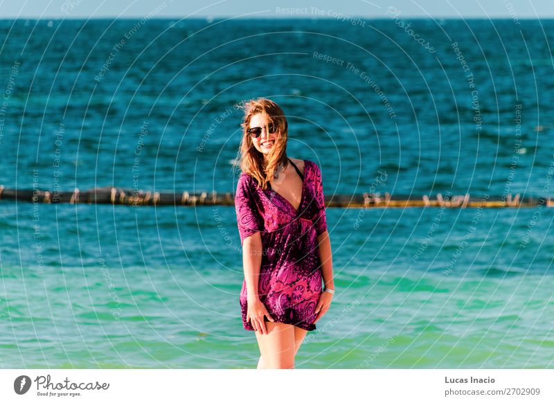 Girl at Bavaro Beaches in Punta Cana, Dominican Republic Happy Vacation & Travel Tourism Summer Ocean Island Woman Adults Environment Nature Sand Coast Blonde