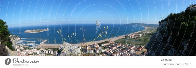 bay before Estartit Spain Ocean Coast Panorama (View) Town Building House (Residential Structure) Beach Grass estartite Water Bay Blue Looking Village Island