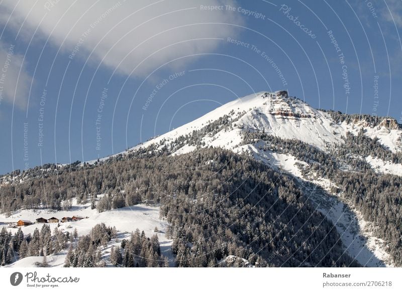 Pic in Val Gardena, South Tyrol Environment Nature Landscape Sky Clouds Winter Climate Weather Rock Alps Mountain Peak Snowcapped peak Adventure Dolomites