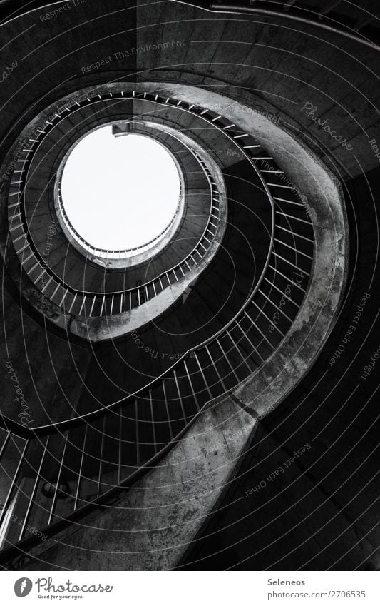 Stairs up Winding staircase Banister Deserted Architecture Staircase (Hallway) Upward Landing rail Downward