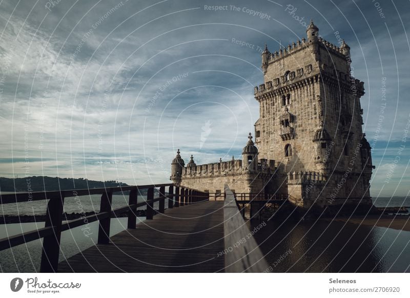 Lisbon, port Harbour Old town in the morning Tourist Attraction Portugal Colour photo Exterior shot Town Landmark Wide angle Architecture Vacation & Travel