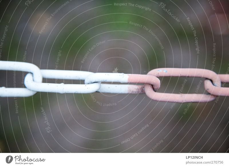 interconnected Signage Warning sign Dangerous Attachment Chain Connectedness Barrier Red White Chain link Bans Hold Colour photo Exterior shot Deserted