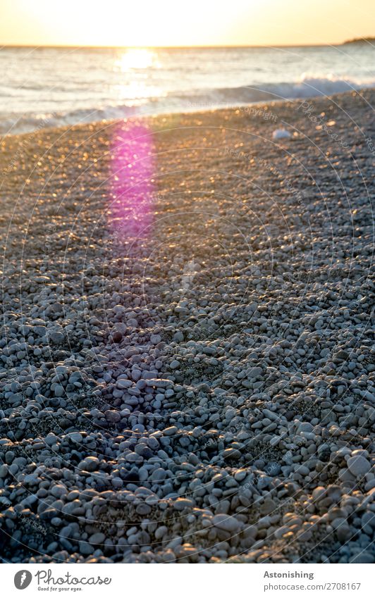 On the beach Environment Nature Landscape Air Sky Horizon Sun Sunrise Sunset Sunlight Summer Weather Beautiful weather Warmth Waves Coast Ocean