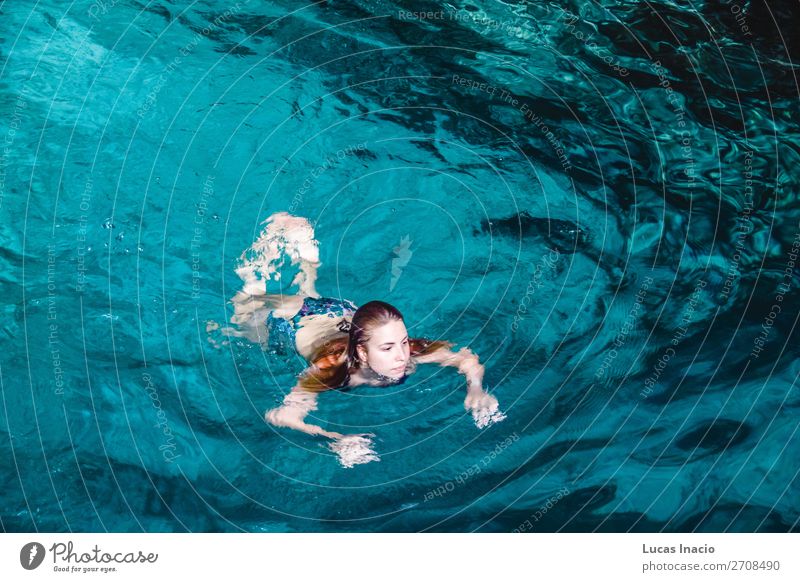 Girl at Hoyo Azul in Punta Cana, Dominican Republic Happy Vacation & Travel Tourism Summer Island Human being Feminine Young woman Youth (Young adults) Woman