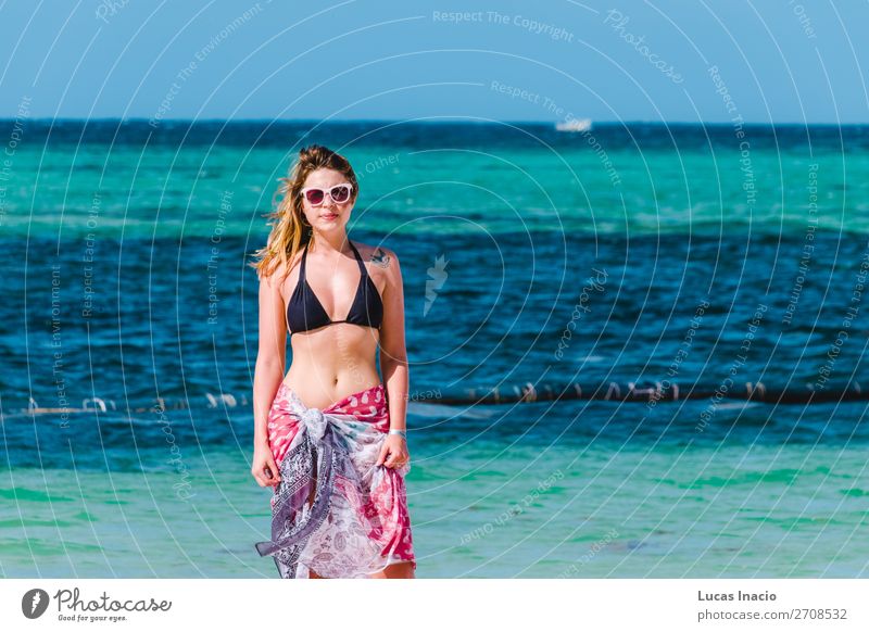 Girl at Bavaro Beaches in Punta Cana, Dominican Republic Happy Vacation & Travel Tourism Summer Ocean Island Human being Feminine Young woman