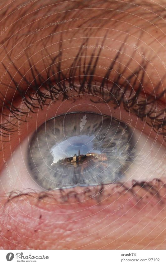 Historical Moments Reflection Landshut Panorama (View) Eyes Detail Macro (Extreme close-up) Human being Perspective Large