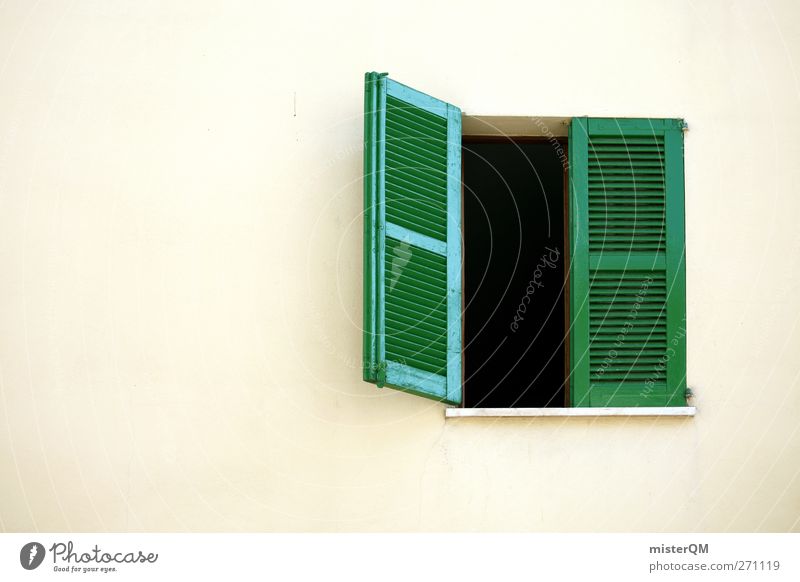 Window look. Village Esthetic Shutter Window board Window frame View from a window Window seat Green Open Ventilate Mediterranean Facade Part of a building