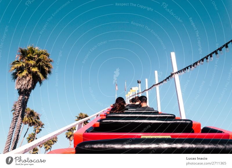 Rollercoaster in Santa Cruz Boardwalk, California, United States Vacation & Travel Tourism Summer Beach Ocean Garden Environment Nature Sand Sky Tree Grass Leaf