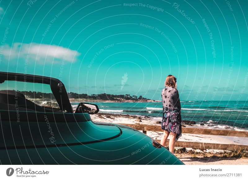 Young Girl near Pacific Ocean in California Vacation & Travel Tourism Summer Beach Human being Young woman Youth (Young adults) Woman Adults Environment Nature