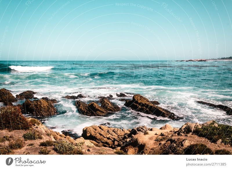 Oceanview from California Coast, United States Vacation & Travel Tourism Summer Beach Environment Nature Landscape Sand Sky Rock Skyline Street Highway Historic