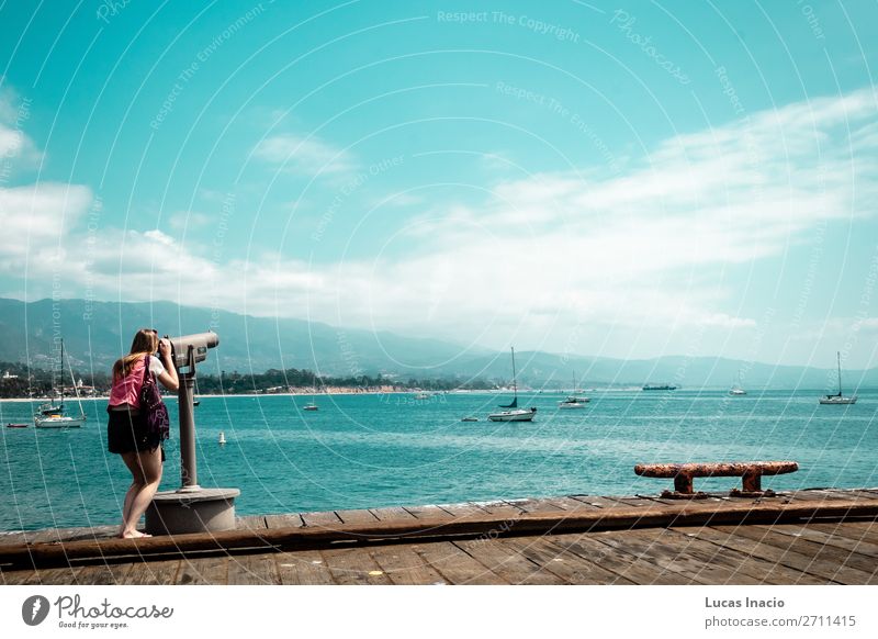 Girl starring at the sea at California Coast Vacation & Travel Tourism Trip Sightseeing Summer Beach Ocean Mountain Woman Adults Environment Nature Landscape