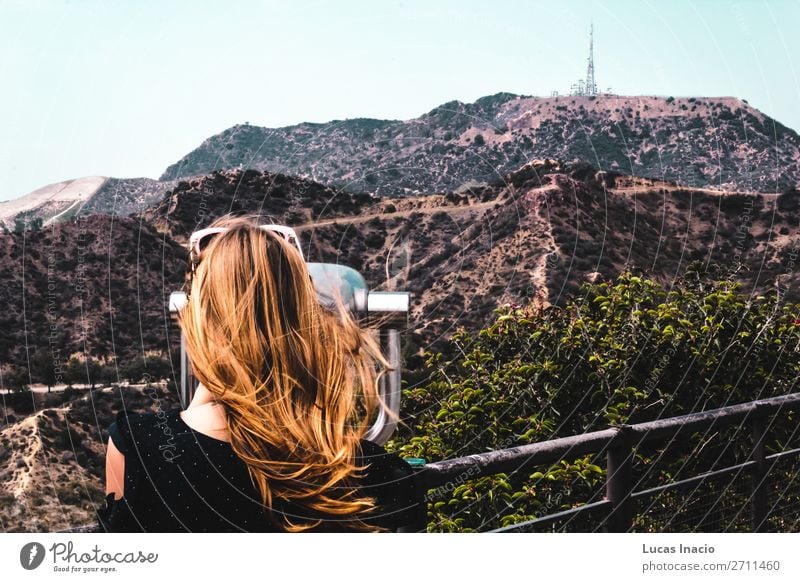 Girl near Hollywood Hills in Los Angeles, California Vacation & Travel Tourism Summer Mountain Garden Human being Feminine Young woman Youth (Young adults)