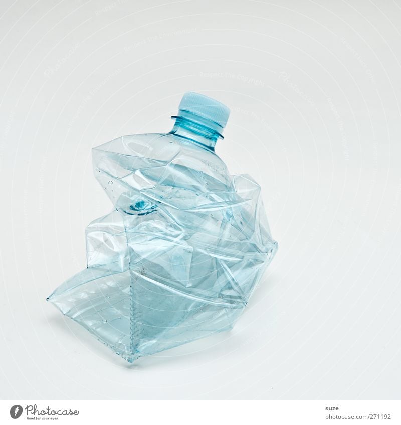 There, I'm done! Bottle Environment Packaging Plastic packaging Bright Broken Clean Thirst Environmental protection Recycling Deposit bottle Light blue Clarity