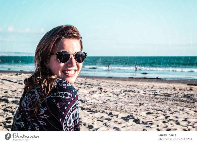 Girl at Coronado Beach, San Diego Vacation & Travel Tourism Trip Freedom Summer Summer vacation Ocean Waves Human being Feminine Young woman