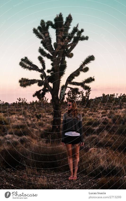 Girl at Mojave Desert near Route 66 in California Vacation & Travel Tourism Summer Mountain Human being Feminine Young woman Youth (Young adults) Woman Adults 1