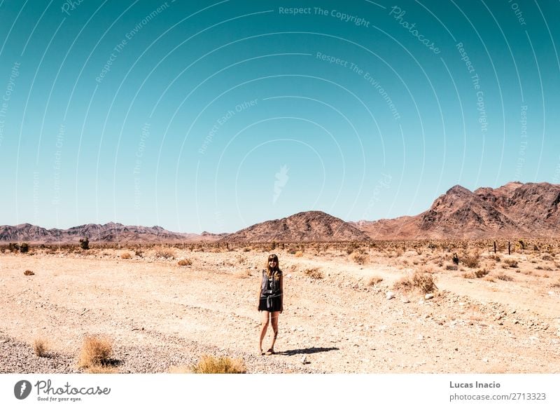 Girl at Mojave Desert near Route 66 in California Vacation & Travel Tourism Summer Mountain Garden Human being Feminine Young woman Youth (Young adults) Woman