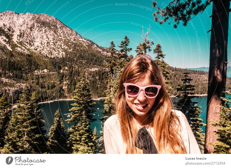 Girl near Lake Tahoe, California Vacation & Travel Tourism Summer Mountain Garden Human being Feminine Young woman Youth (Young adults) Woman Adults 1