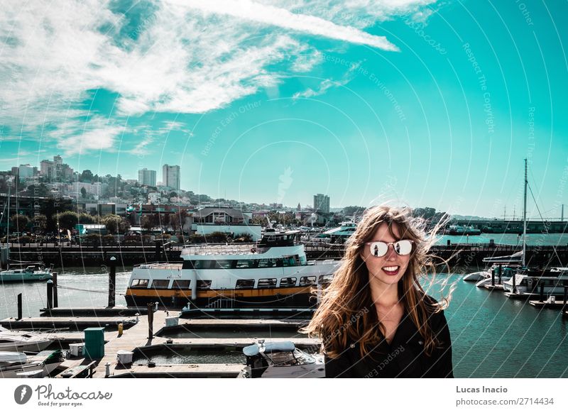 Girl at San Francisco Coast, California Vacation & Travel Tourism Summer Beach Ocean House (Residential Structure) Office Business Human being Feminine