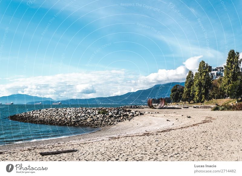 Sunset Beach in Vancouver, Canada Summer Ocean Environment Nature Sand Sky Tree Leaf Park Rock Coast Downtown Skyline Adventure Relaxation Vacation & Travel