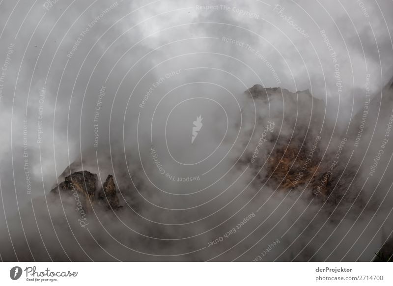 Above Braies Lake with clouds in the Dolomites VIII Tourism Structures and shapes Copy Space bottom Vacation & Travel Light Copy Space right Shadow Contrast