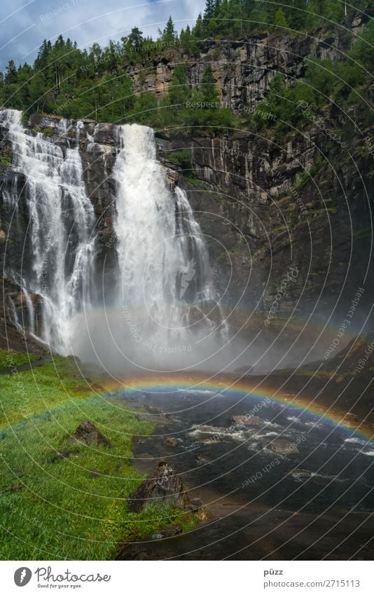 Rainbow Falls Vacation & Travel Tourism Trip Adventure Summer Summer vacation Sun Mountain Hiking Environment Nature Landscape Elements Air Water Drops of water