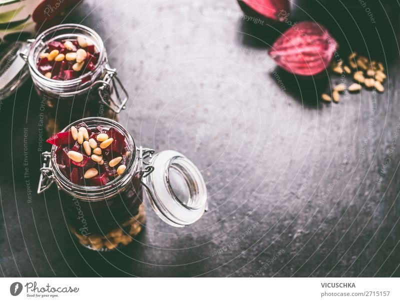 Beetroot salad in a glass for a healthy lunch break Food Vegetable Lettuce Salad Nutrition Lunch Organic produce Vegetarian diet Diet Crockery Glass Style