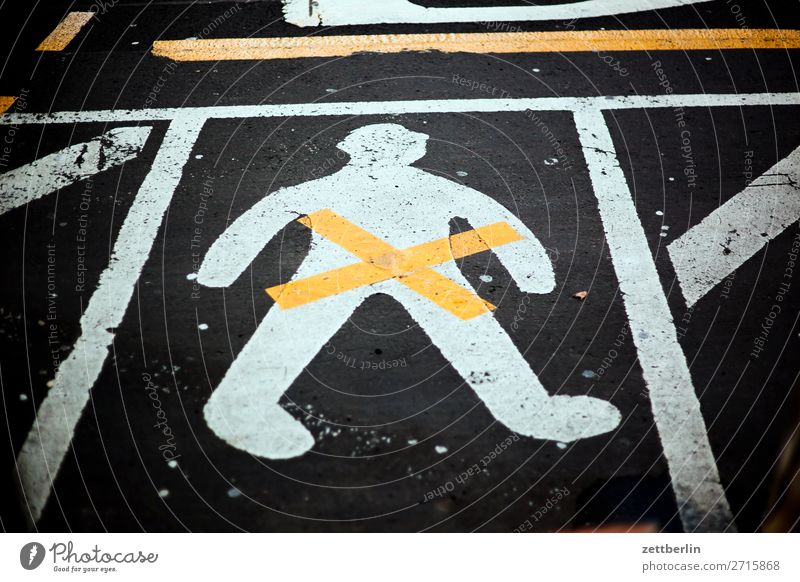 human Asphalt Lane markings Signage Warning label Clue Crucifix Line Man Human being Deserted Pictogram Street Copy Space Bans gender gender studies Equality