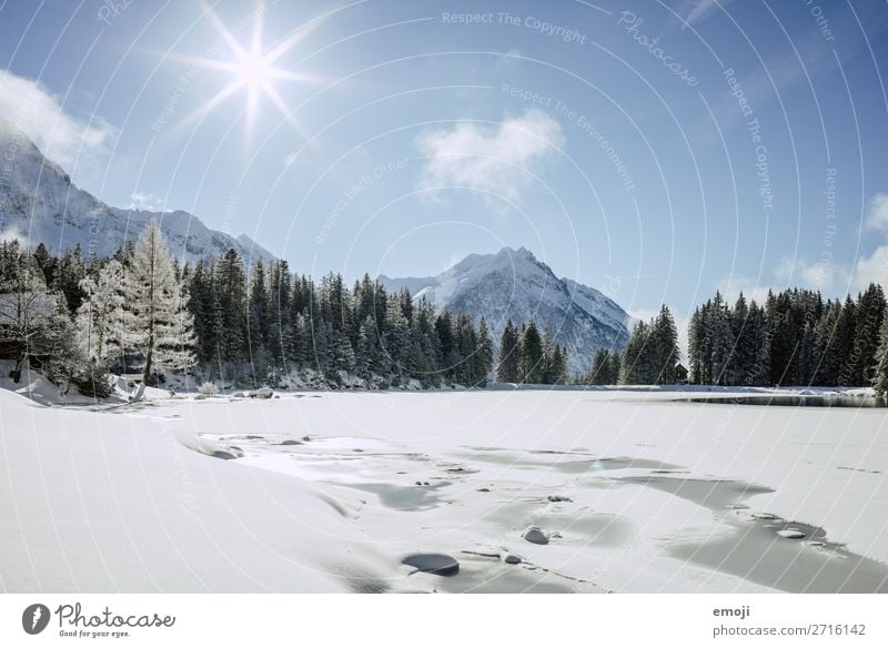 Arnisee XI Environment Nature Landscape Winter Beautiful weather Snow Tree Mountain Lake Exceptional Natural Blue White Tourism Calm Mountain lake Lake Arnis