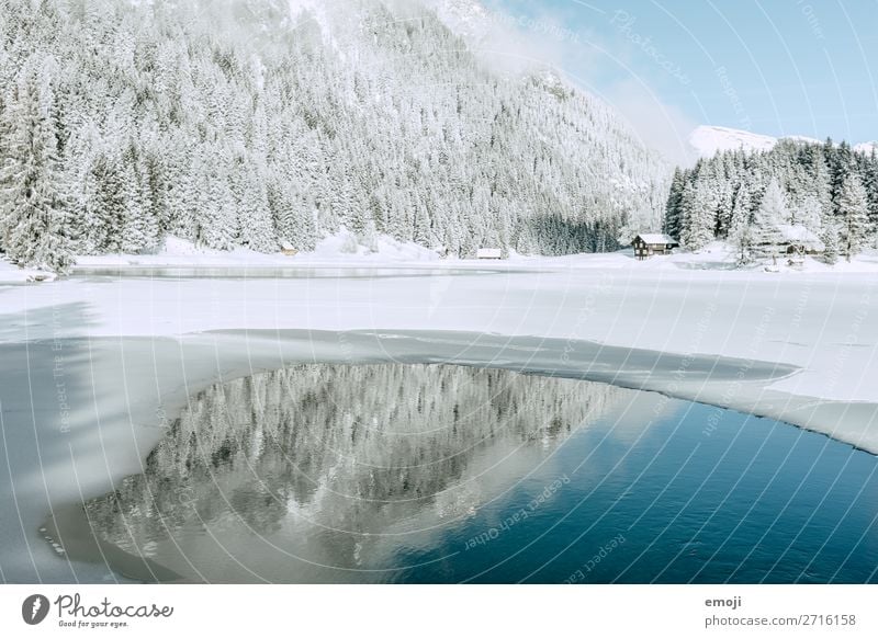 Arnisee V Environment Nature Landscape Winter Beautiful weather Snow Tree Mountain Lake Exceptional Natural Blue White Tourism Calm Mountain lake Lake Arnis