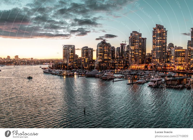 Winter Sunset at False Creek in Vancouver, BC, Canada Beach Ocean House (Residential Structure) Office Business Environment Nature Sand Sky Clouds Coast