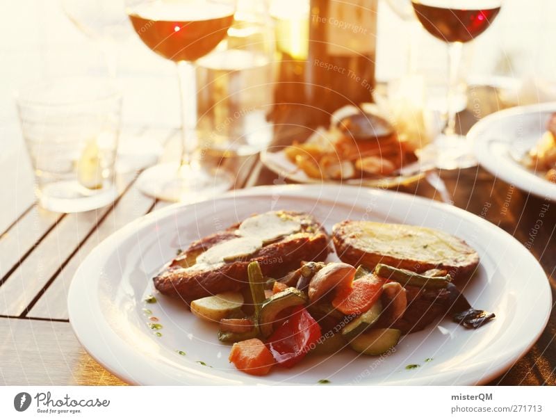 Communion. Food Esthetic Dish Nutrition Beverage Restaurant Romance Wine Bottle of wine Wine glass Plate Steak Mediterranean Vacation & Travel Vacation photo