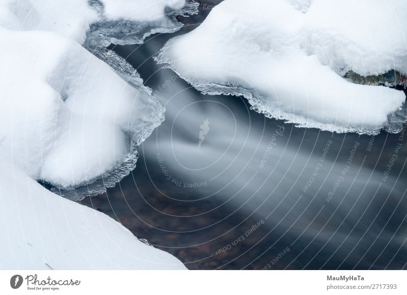 Melting ice on river Swimming pool Ocean Winter Snow Environment Nature Climate change Weather Lake Brook River Stone Movement Cool (slang) Natural Blue White