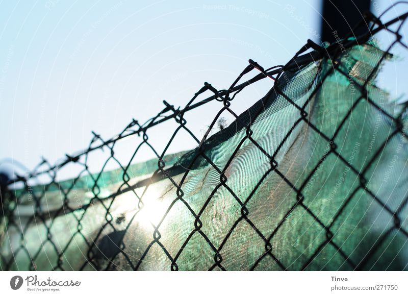 Sun and the city 2 Cloudless sky Beautiful weather Sharp-edged Blue Black Turquoise Wire netting fence Cloth Covers (Construction) Screening protective fence