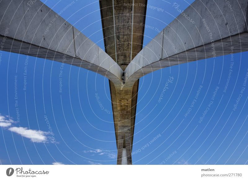 high heels Deserted Bridge Wall (barrier) Wall (building) Street Highway Overpass Blue Gray span Concrete Clouds Sky stoma Colour photo Exterior shot