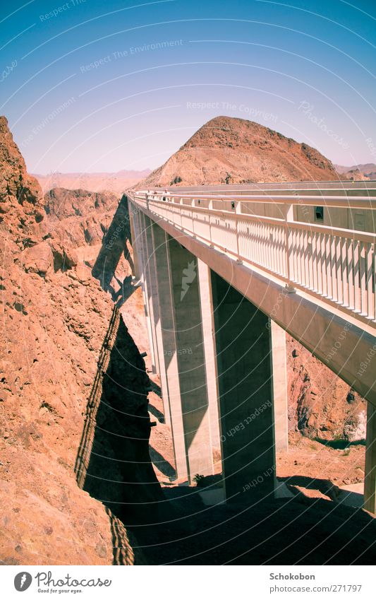 bridge.05 Vacation & Travel Trip Adventure Far-off places Freedom Sightseeing Summer Environment Landscape Earth Sand Cloudless sky Rock Mountain Canyon Bridge