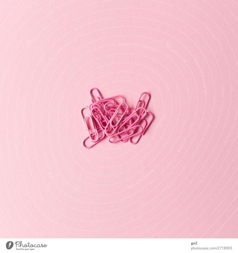 Pink paperclips Office work Stationery Paper clip Esthetic Chaos Design Colour Arrangement Colour photo Interior shot Studio shot Close-up Deserted