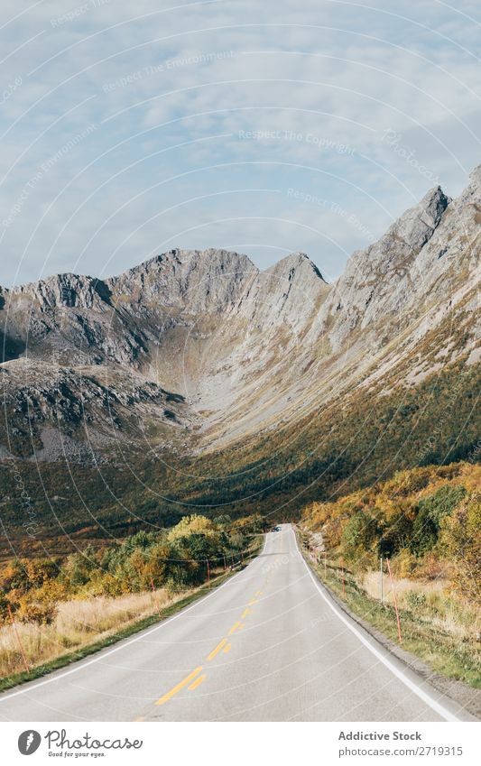 Empty asphalt road in hills Hill Street Asphalt Perspective Mountain Peak Nature Vacation & Travel Vantage point Picturesque Slagheap Landscape Height Rock