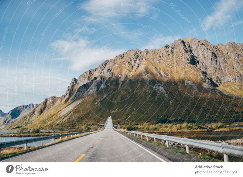 Asphalt road in mountains Street Hill Mountain Peak Nature Highway Empty Landscape Height Rock Vacation & Travel Adventure Beautiful Cliff Vantage point Stone