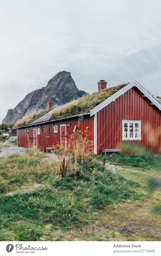 Houses in mountain village House (Residential Structure) Mountain Village Building Lake Nature Landscape Water Sky Vantage point Majestic Calm Idyll