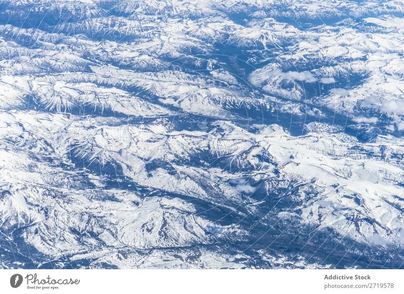 Mountain range in snow Range Aircraft Snow Landscape Vantage point scenery quad copter Mountaineering Panorama (Format) Remote Drone Tourism Winter Natural