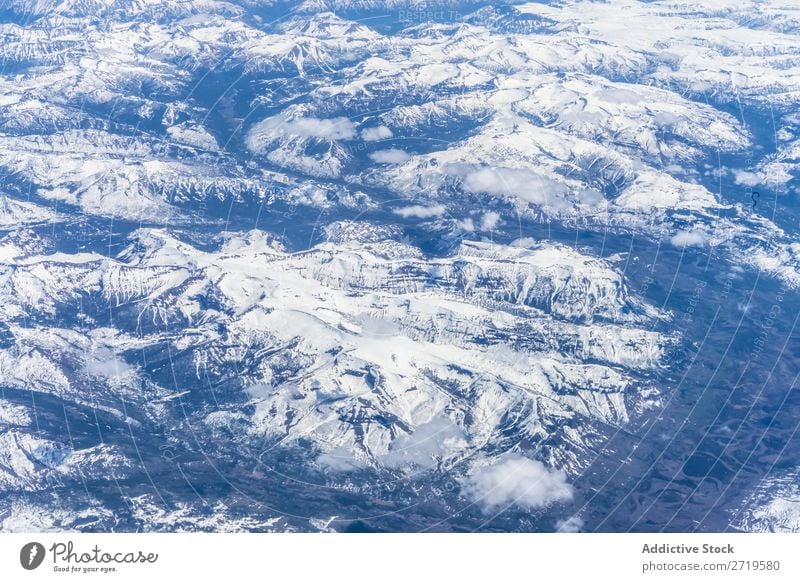 Mountain range in snow Range Aircraft Snow Landscape Vantage point scenery quad copter Mountaineering Panorama (Format) Remote Drone Tourism Winter Natural