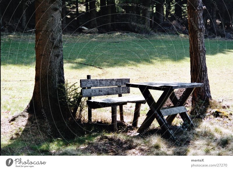 Rest in the green Table Break Cozy Calm Transport Bench