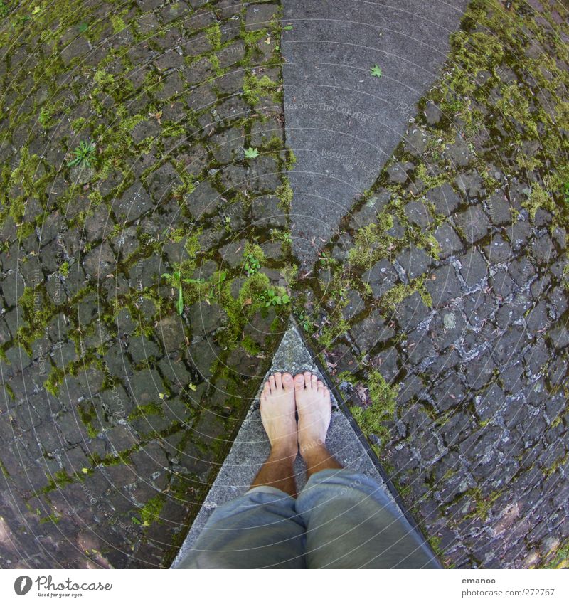 snitch Human being Masculine Feet 1 Town Park Places Architecture Street Crossroads Road junction Crucifix Line Arrow Stand Tall Gray Green Point Concrete