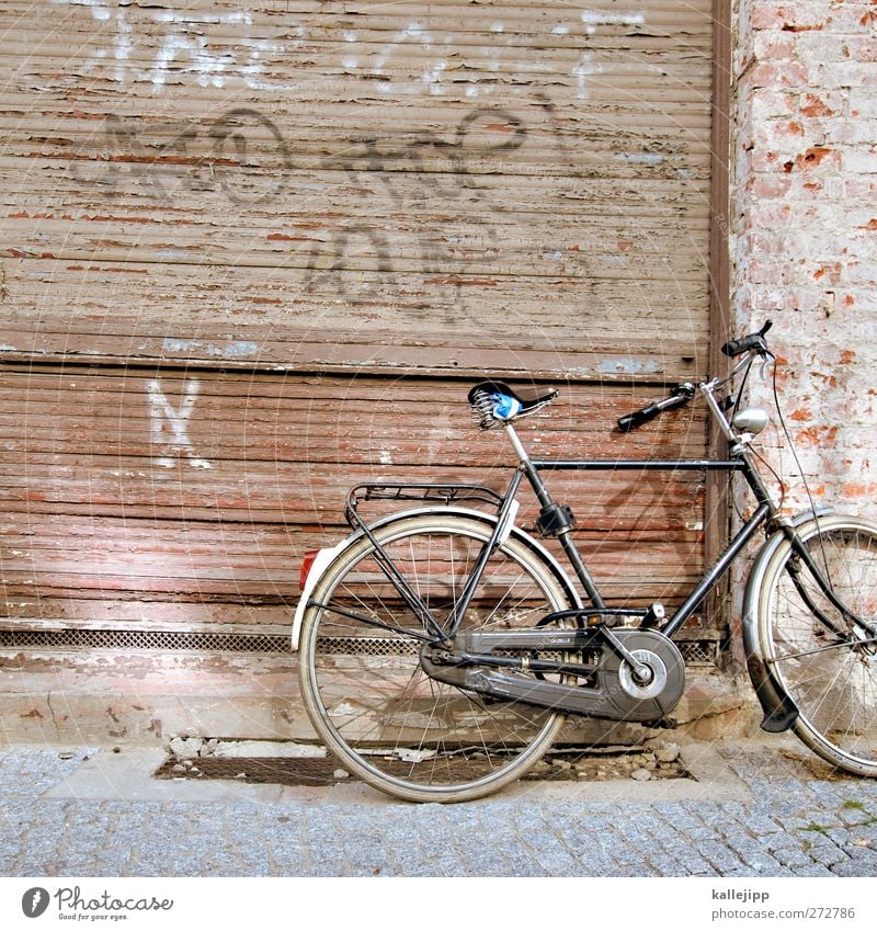 Dutch team bus Bicycle Means of transport Retro Colour photo Subdued colour Exterior shot Deserted Light Contrast Old fashioned