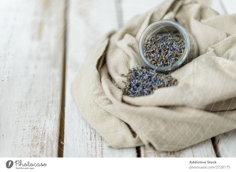 Rustic arrangement of aromatic seeds in jar Seeds Lavender Glass Style Fresh Organic flavor Canvas composition Fragrance Aromatic Herbs and spices Purple Flower