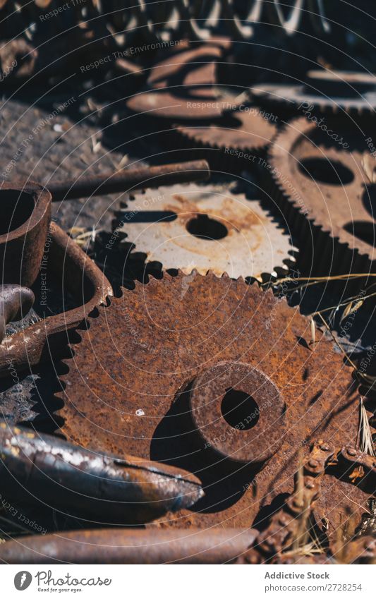 Metal machinery pieces and tools Background picture Broken Damage Iron Old Production abandoned Decay Rust Mechanism Steel Industry textured Design Engineering