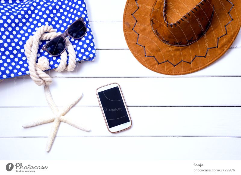 Beach holidays by the sea Lifestyle Vacation & Travel Tourism Summer Summer vacation Sun Ocean Sunglasses Hat Beach bag Sunhat Starfish Sign Network