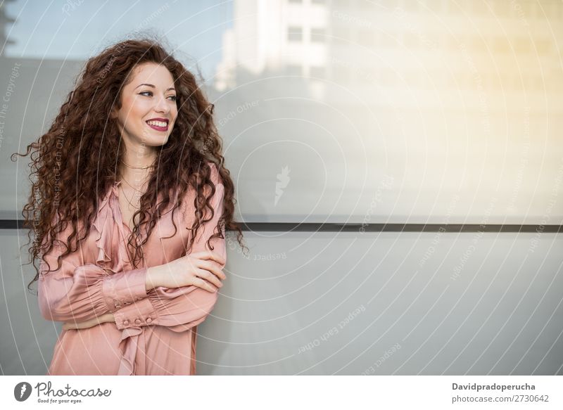 Portrait of a happy beautiful young redhead woman Woman Red-haired Smiling Portrait photograph Happy Face Beauty Photography Girl Ginger Curly Loneliness White