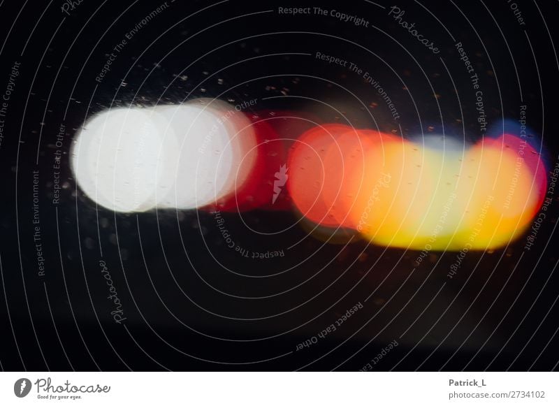 Abstract lights from road traffic Circle Creativity Light (Natural Phenomenon) Reflection Blue White Red Yellow flare Lens flare Dark Exceptional Colour photo