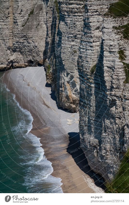 Entrance left corner Vacation & Travel Trip Adventure Summer Summer vacation Beach Ocean Nature Landscape Beautiful weather Rock Waves Coast Cliff chalk cliffs